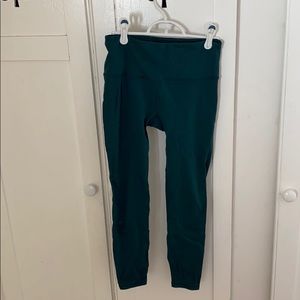 Lululemon green leggings with sized design